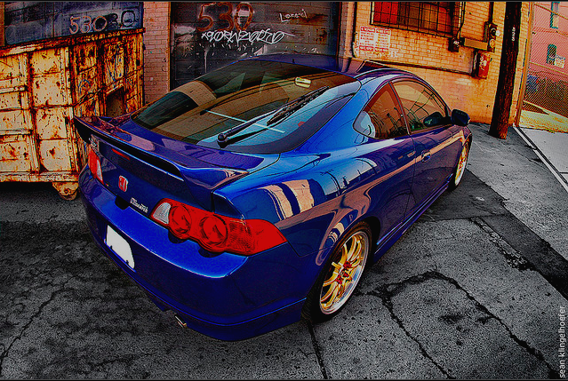 Sick Blue On Gold Graffiti Background Acura RSX!