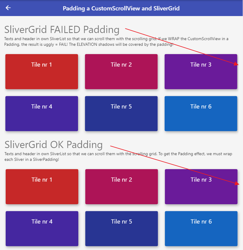 Sliver padding