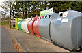 J3652 : Recycling bins, Ballynahinch by Albert Bridge