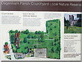 TQ5084 : Information board and outline map, Dagenham Parish Churchyard by Roger Jones