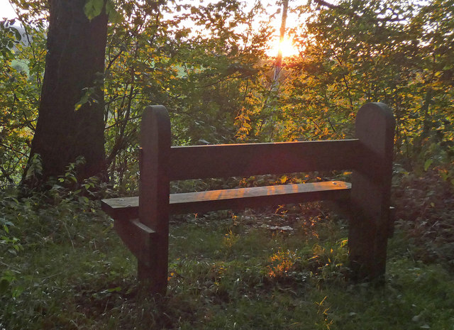 Sunset and seat along Hoarstone Lane