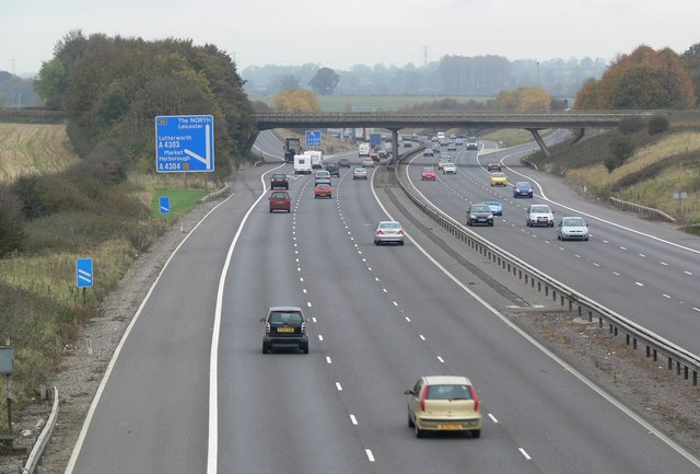 Towards junction 20 of the M1 Motorway