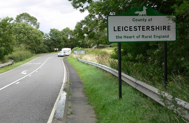 A606 Melton Road enters Leicestershire