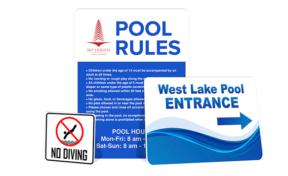 No Swimming Outdoor Indoor Pool Restriction Rules Notice Aluminum Metal ...