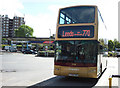 SE3536 : 770 to Leeds backing up in Seacroft Bus Station by Leslie