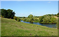 SO7580 : Pasture and river north-west of Upper Arley, Worcestershire by Roger  D Kidd