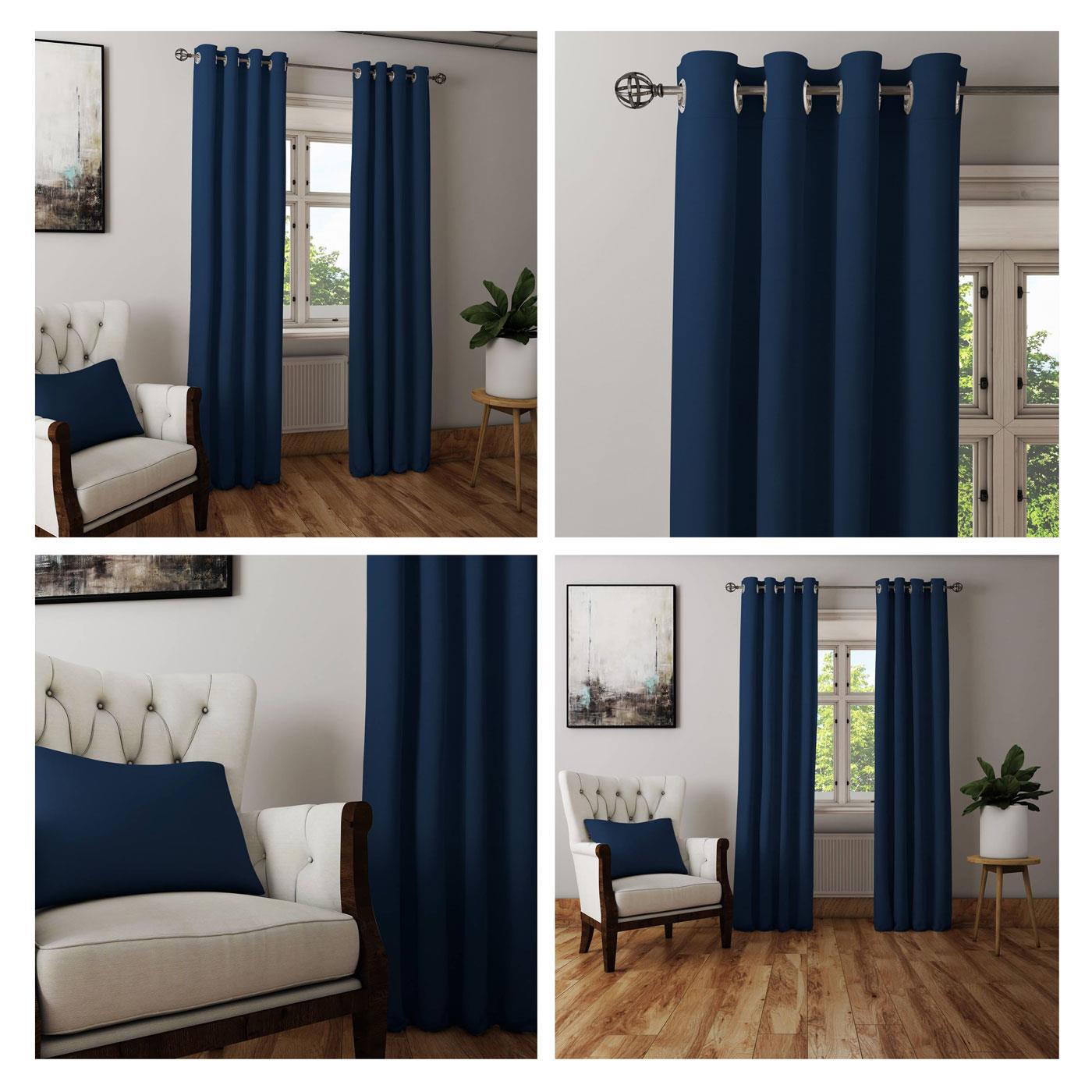 navy blue curtains panels