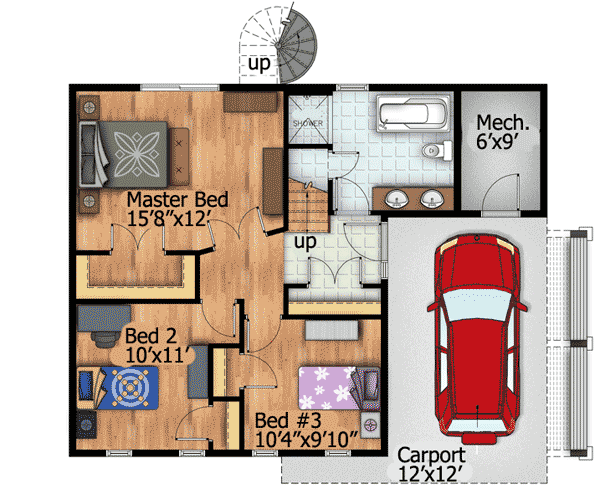 Terraced Contemporary With Carport - 90242PD | Architectural Designs ...