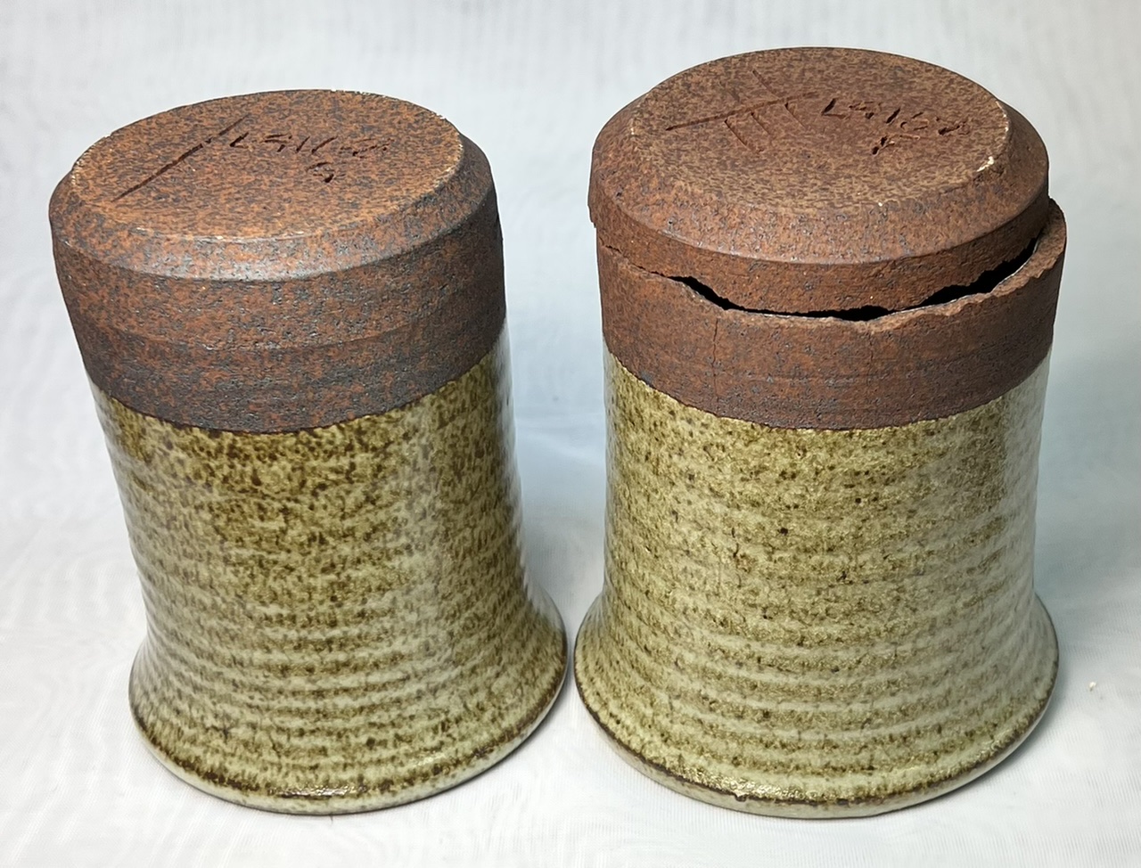 Two clack cored mugs