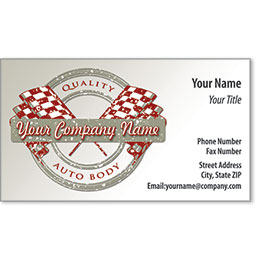 Designer Automotive Business Cards - Quality Flags Auto Body