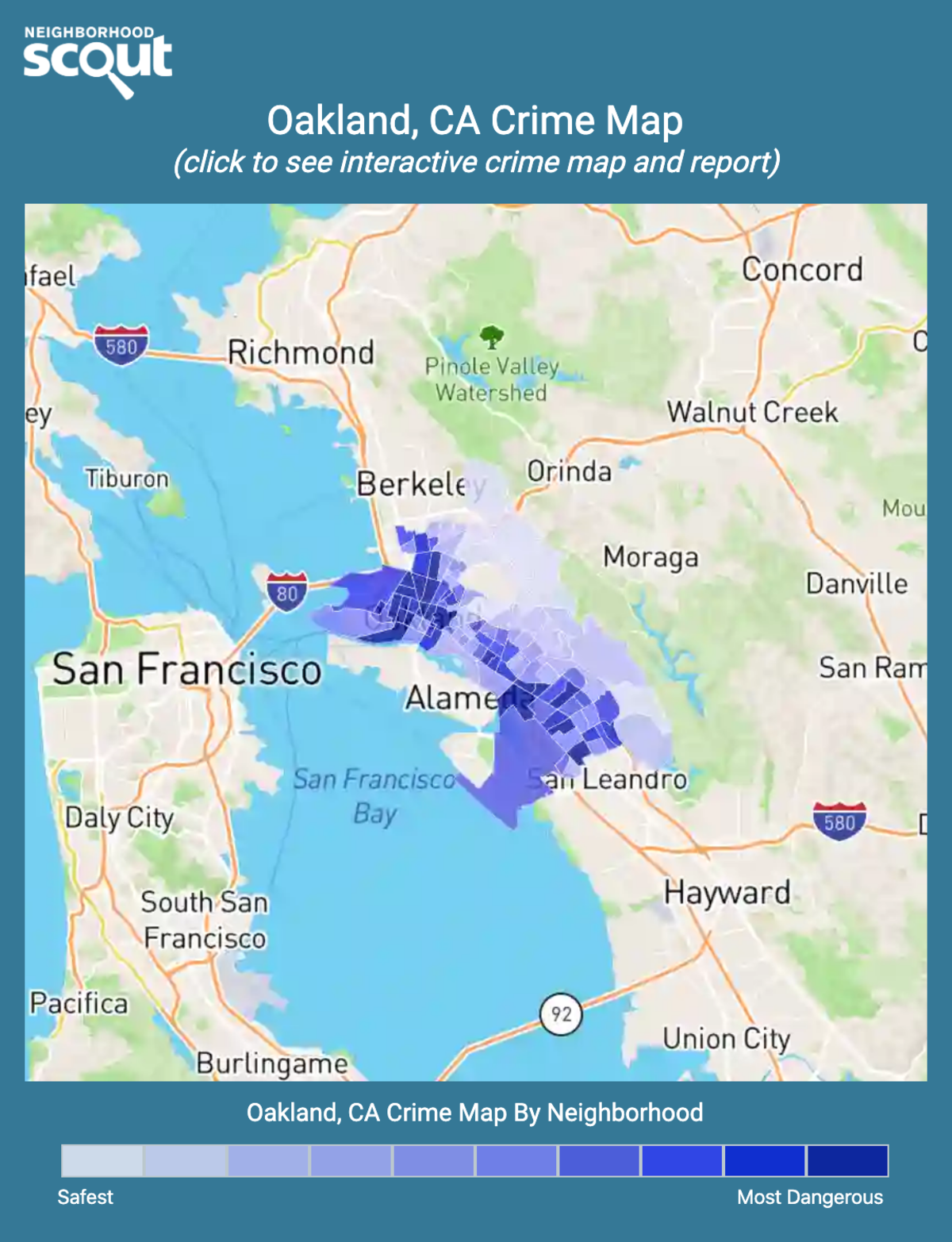 Oakland, California crime map