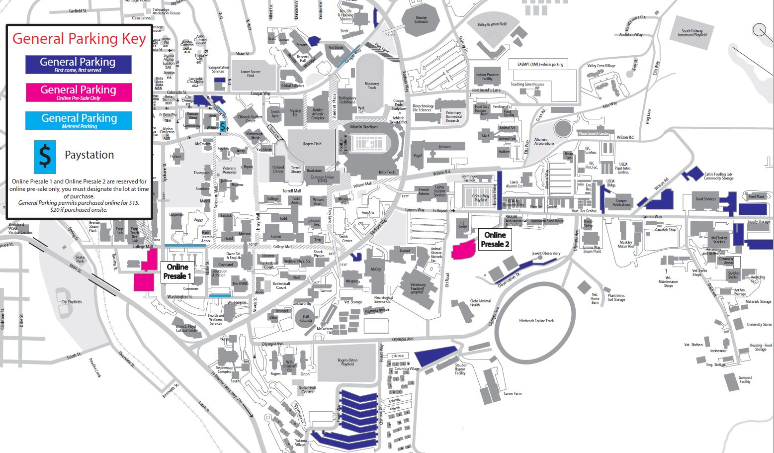 WSU Campus Parking Map