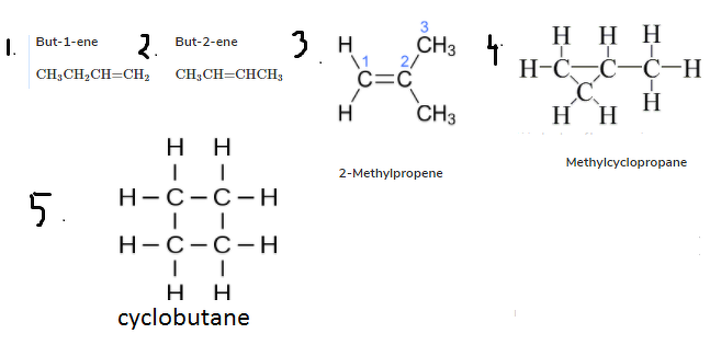 Isomers Of C4h8 With A Double Bond