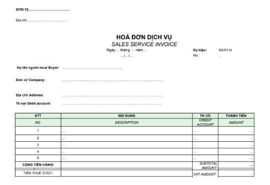 Mẫu hóa đơn mua(bán) hàng hóa, dịch vụ