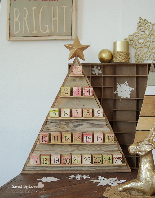 DIY Wood Advent Calendar - Feature by Saved by Love Creations | Ana White