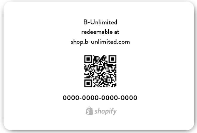 Shop B - Unlimited Gift Card - Shop B - Unlimited - gift cards