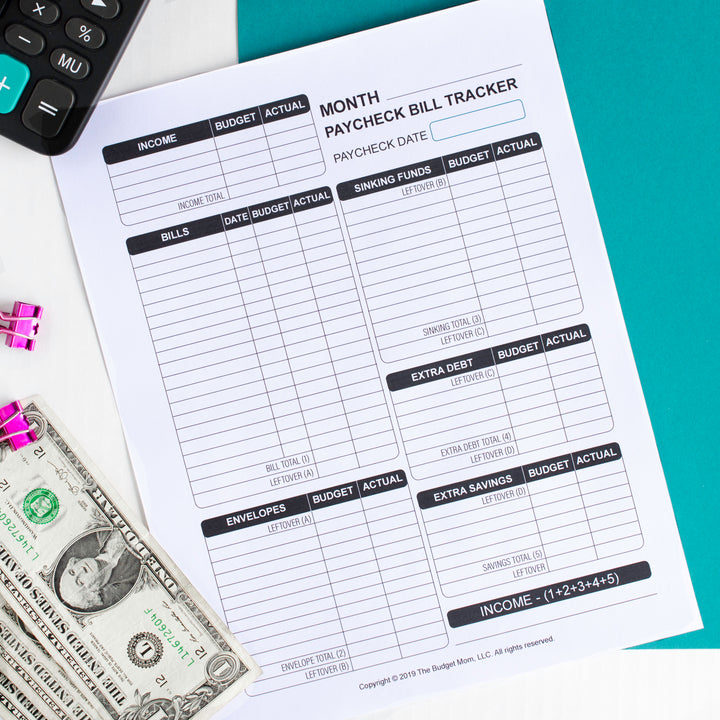 Paycheck Bill Tracker (Printable)