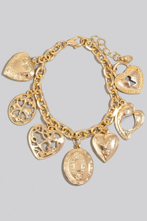 Heart Locket Charm Bracelet