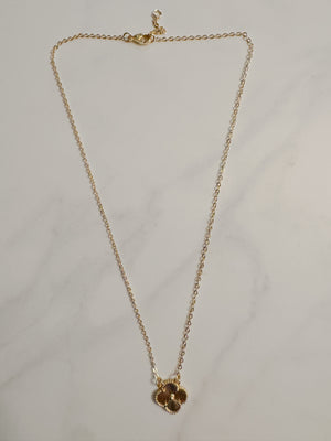 Waterproof Little Gold Clover Necklace