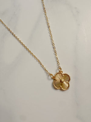 Waterproof Little Gold Clover Necklace