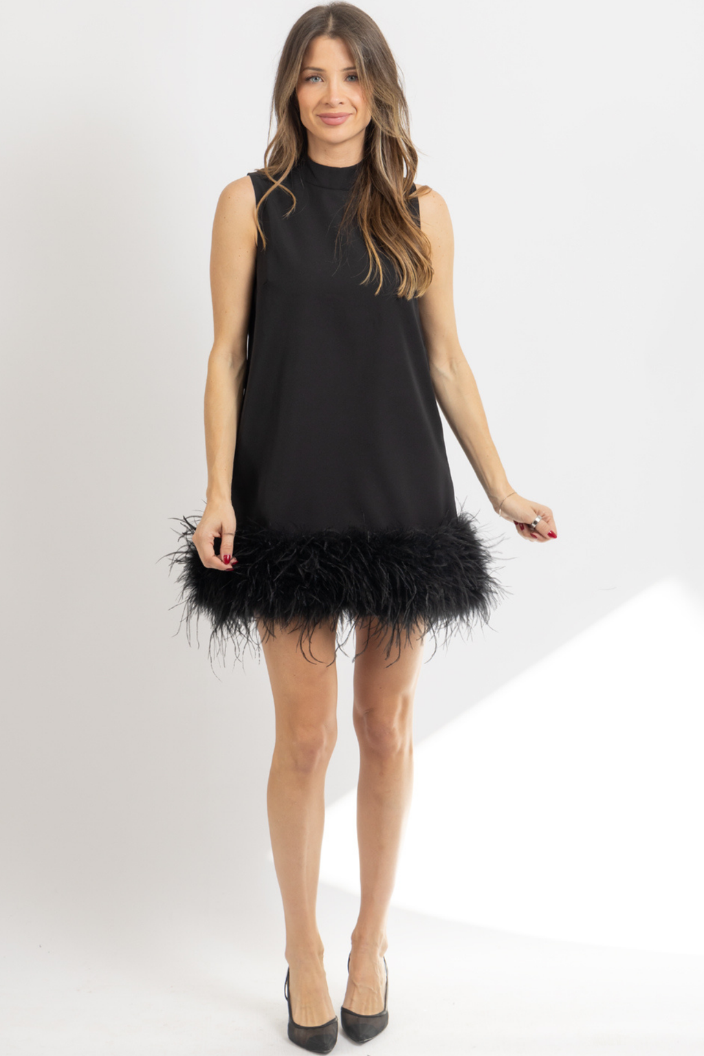 GIA FEATHER MINI DRESS