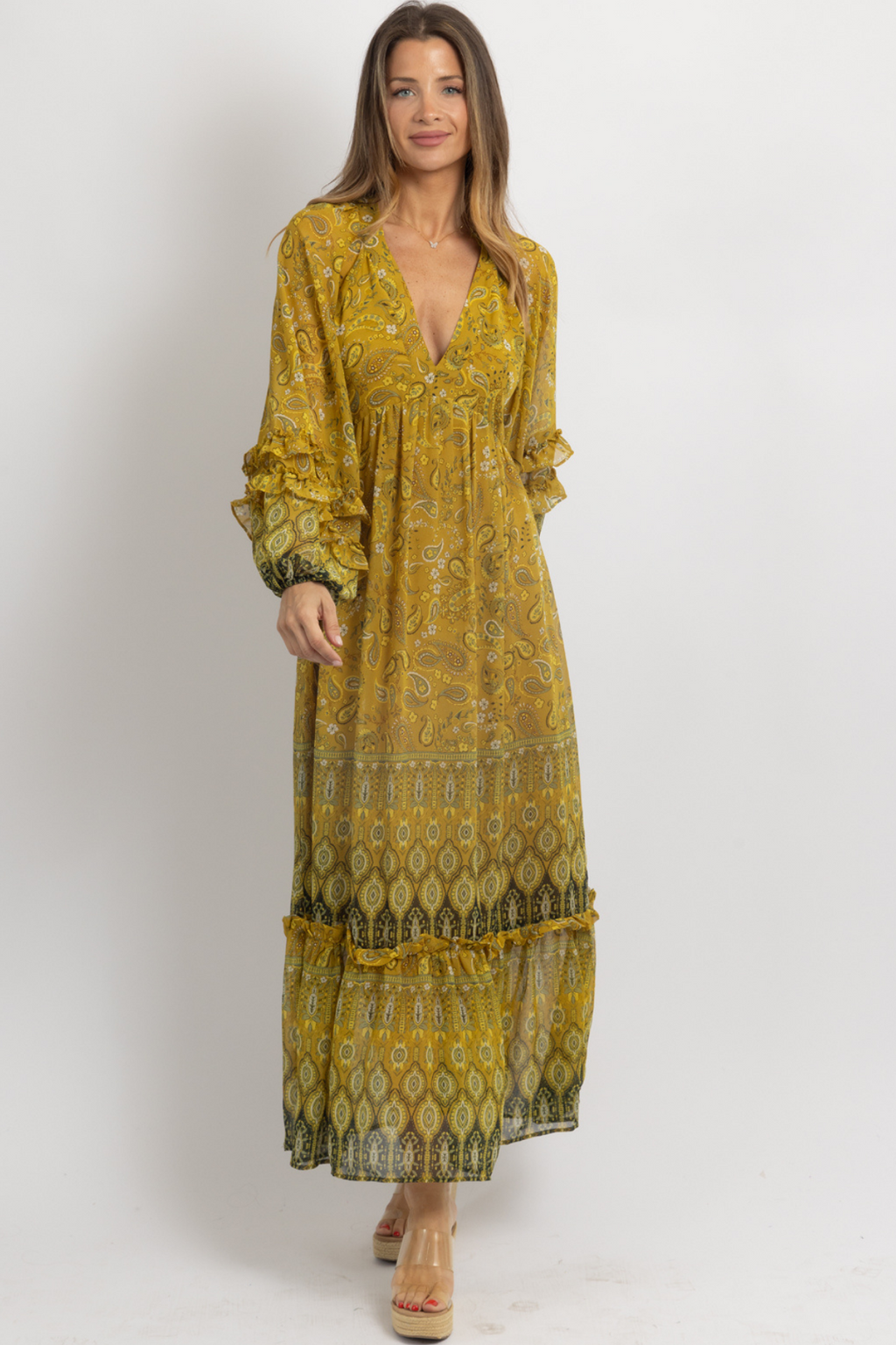 MARIELLA GREEN MAXI DRESS