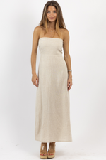 MAREN TAN LINEN MAXI DRESS *BACK IN STOCK*