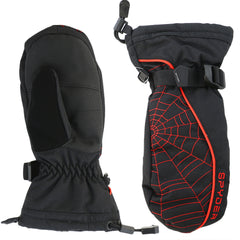 Spyder Overweb Ski Mittens  - Black/Volcano - Boys