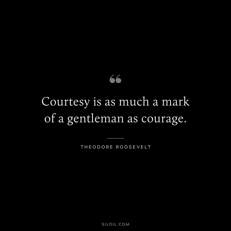 Courtesy is as much a mark of a gentleman as courage.