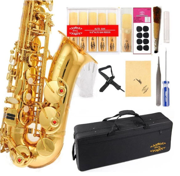 Glory Professional Alto Eb SAX Saxophone Gold Laquer Finish