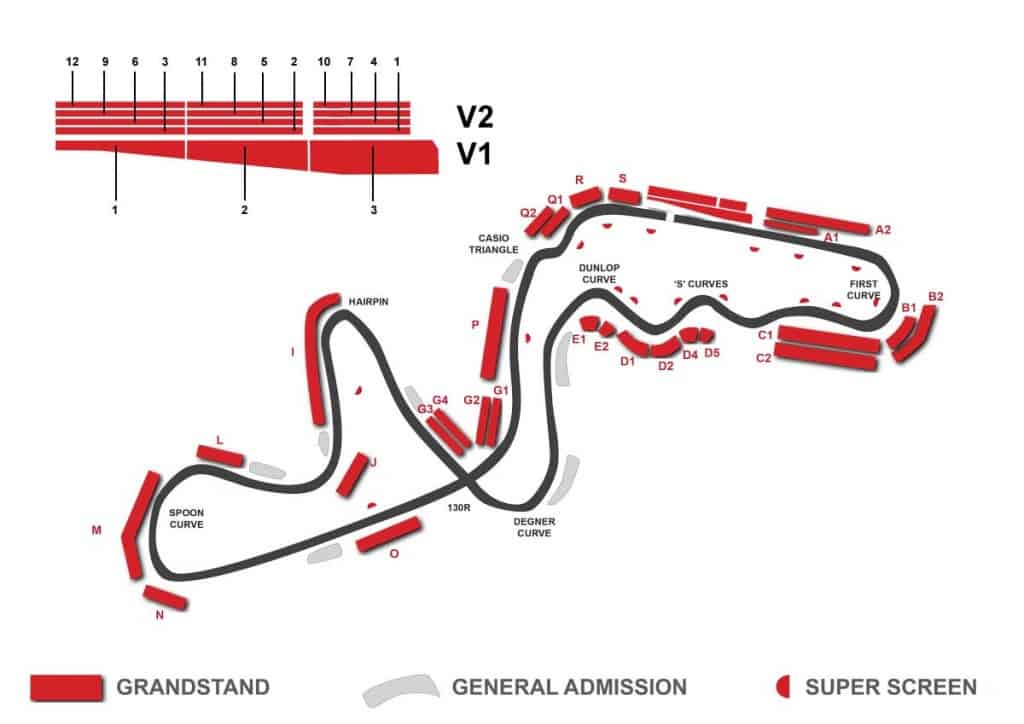 Suzuka F1 Circuit Map