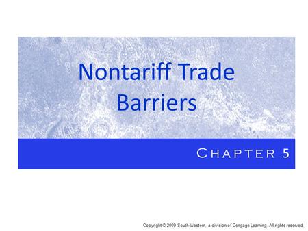 Nontariff Trade Barriers