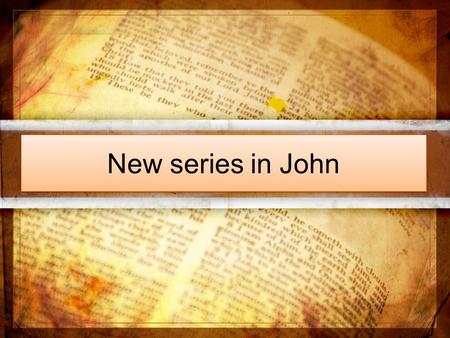 New series in John. John 7 37 On the last and greatest day of the Festival, Jesus stood and said in a loud voice, “Let anyone who is thirsty come to me.