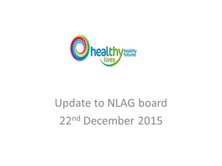 Update to NLAG board 22 nd December 2015. Sep Jan MCE Workforce and OD Oct Nov Dec IM&T Estates Finance In hospital Model Out of hospital Model Progress.