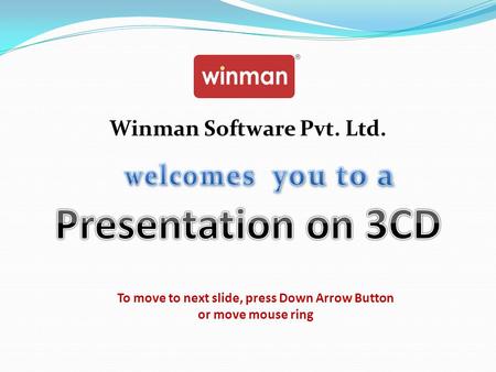 Presentation on 3CD welcomes you to a Winman Software Pvt. Ltd.