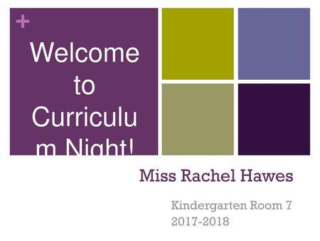 Welcome to Curriculum Night!