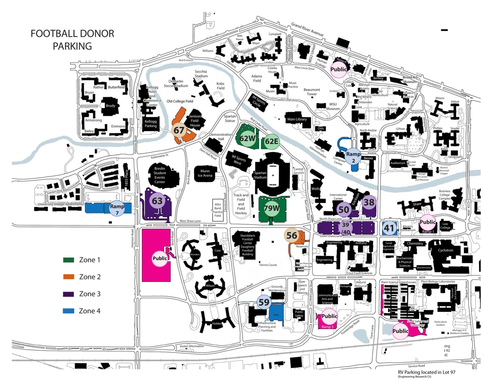 Michigan Stadium Parking Map