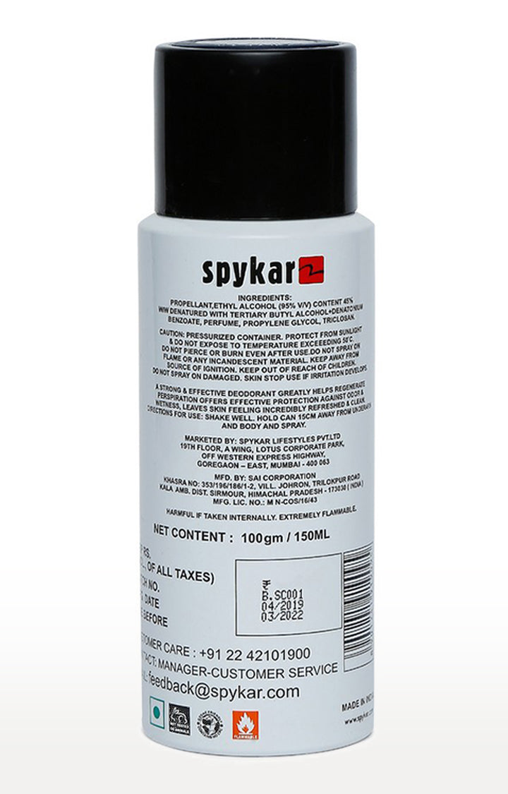 Spykar White Purist All Day Long Deodorant Spray - 150 Ml