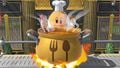 Chef Kawasaki using his cooking attack on New Donk City Hall.