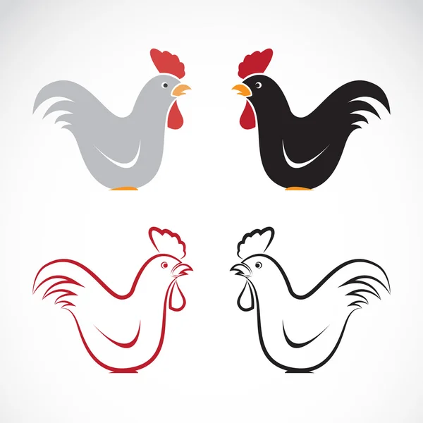 Vector image of an hen design on white background and black back Stock ...