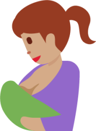 breast-feeding: medium skin tone emoji