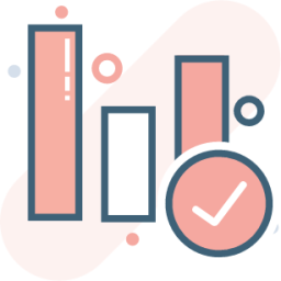 charts checkmark red pink illustration