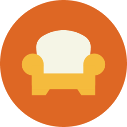 couch chair sofa orange icon