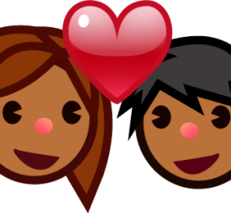 couple with heart (brown) emoji