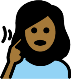 deaf woman: medium-dark skin tone emoji