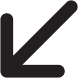 diagonal arrow left down outline icon