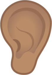 ear: medium skin tone emoji