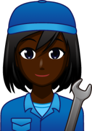 female mechanic (black) emoji