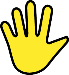 hand with fingers splayed emoji