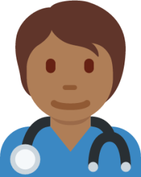 health worker: medium-dark skin tone emoji